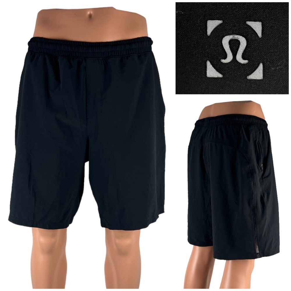 Lululemon Mens XL Pace Breaker Shorts 9" Lined Pockets lm7ants Running Black